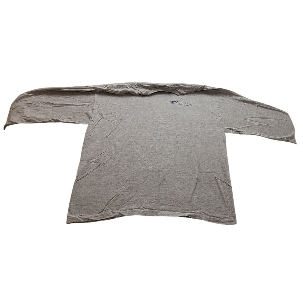 Skyy Vodka Promo Long Sleeve T-Shirt Heather Gray Mens XL Logo Graphic Tee